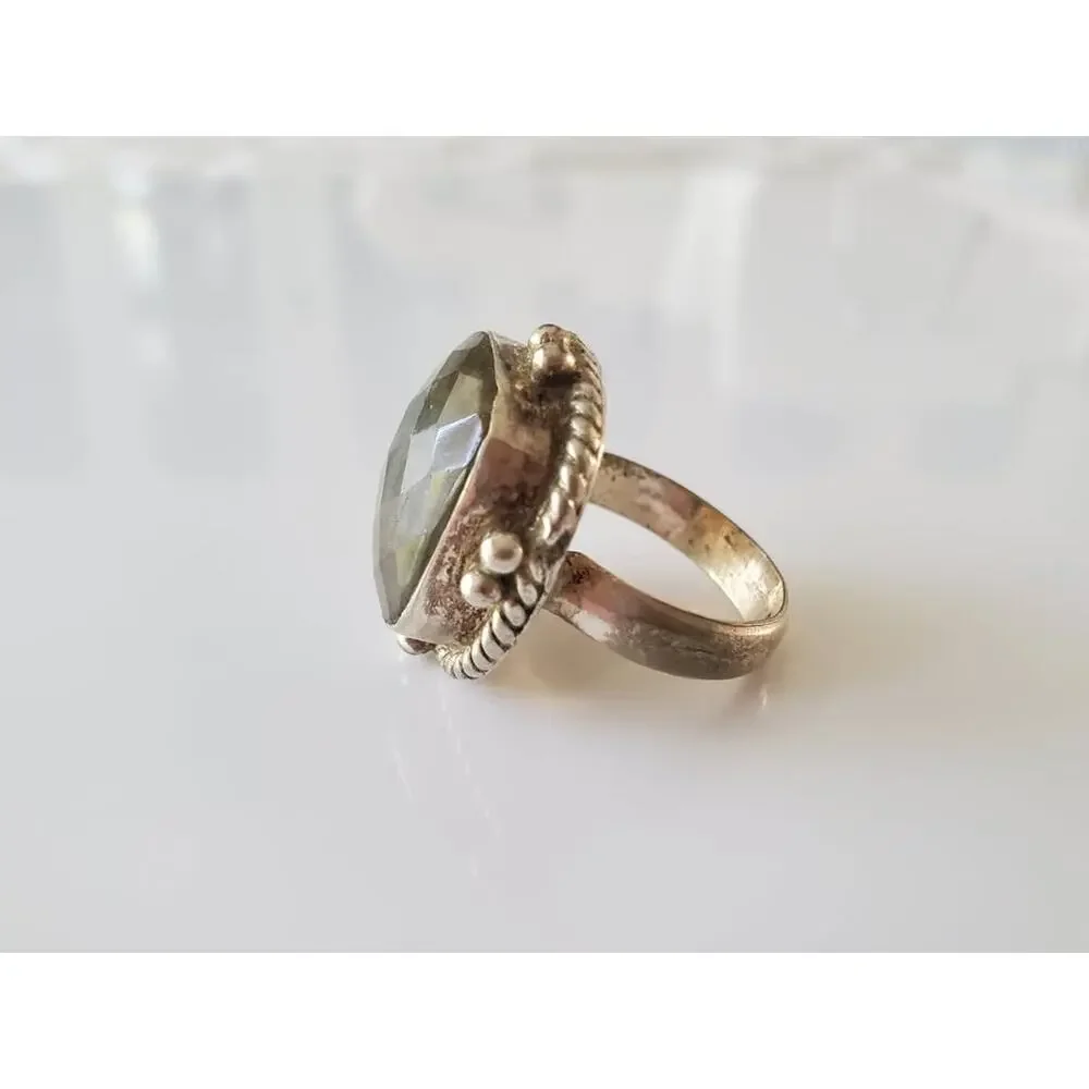 Vintage Labrodite Sterling Silver Ring